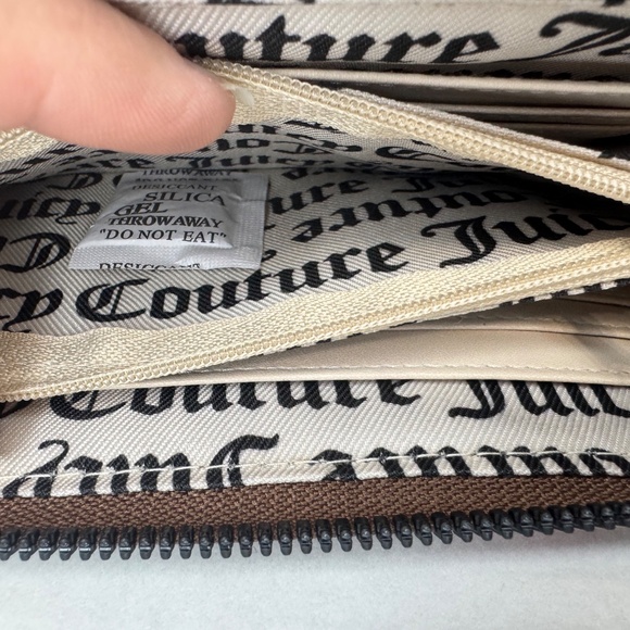 🌷Juicy Couture Zip Around Wallet/Cardholder/Pink Floral/Crown/Brown - Picture 12 of 16